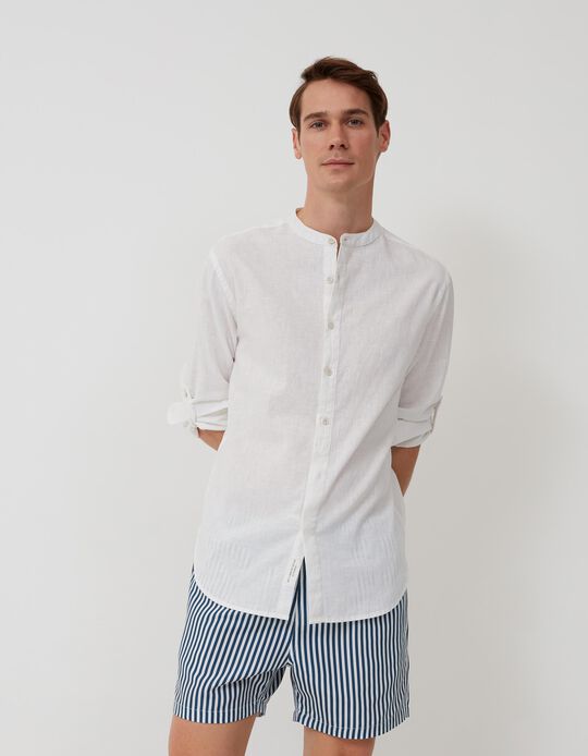 Linen Shirt, Men, White