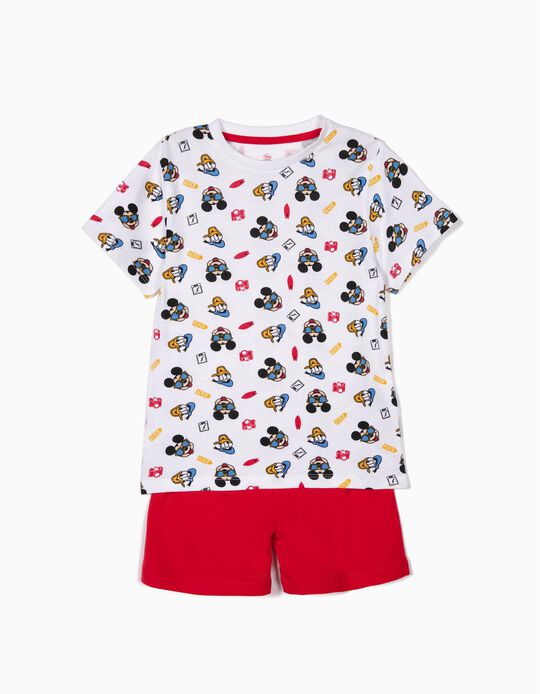 Pijama para Menino 'Mickey & Donald', Branco e Vermelho