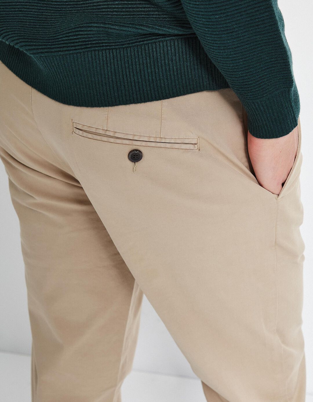 Calças Chino Slim, Homem, Bege