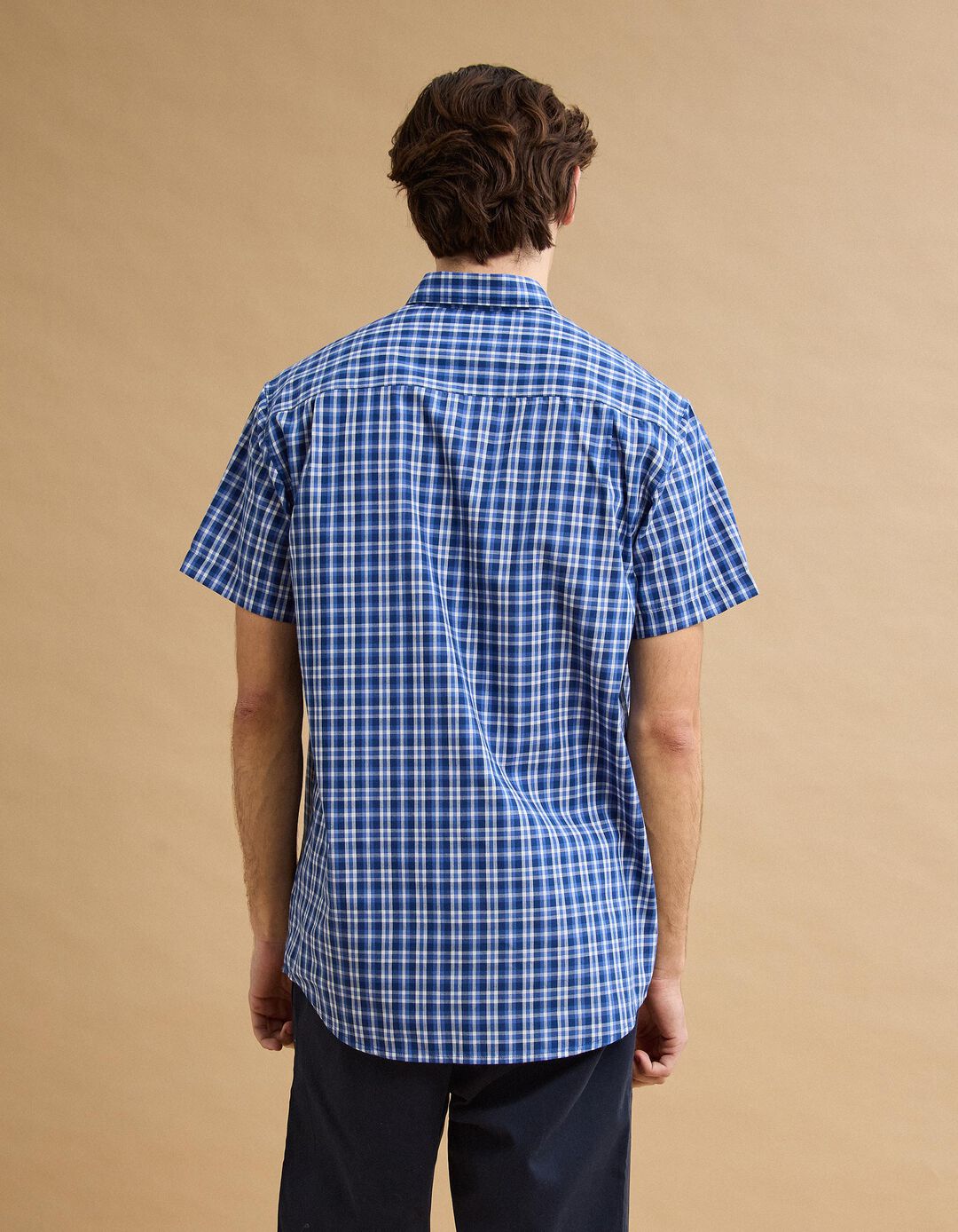 Camisa Manga Curta, Homem, Azul Escuro