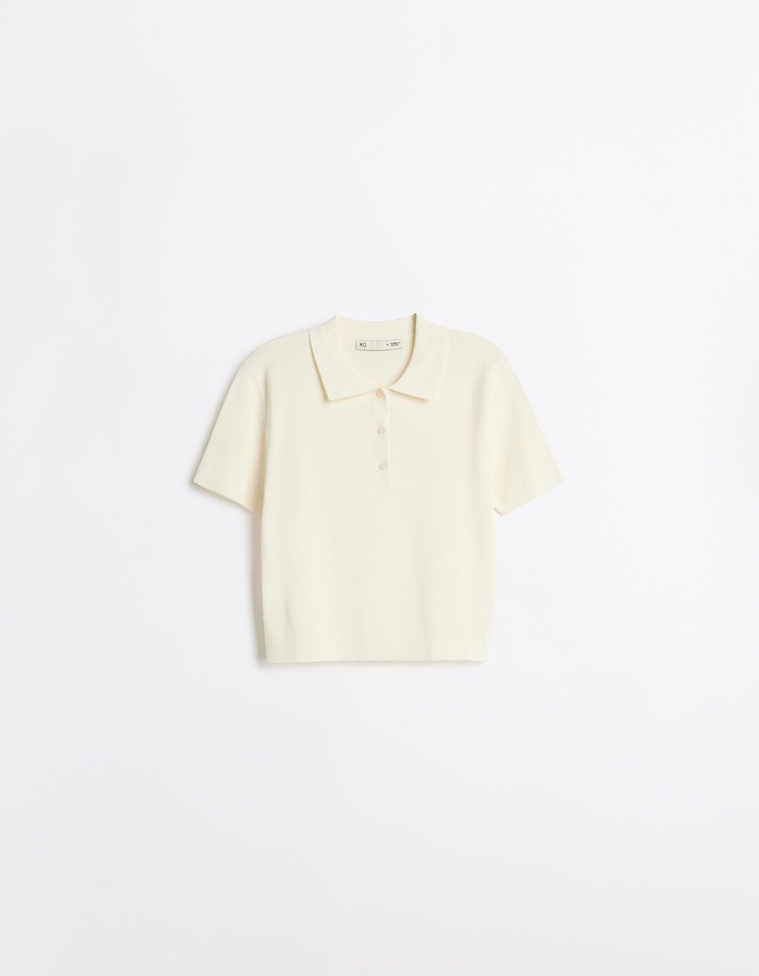 Camisola Polo Manga Curta, Mulher, Bege Claro