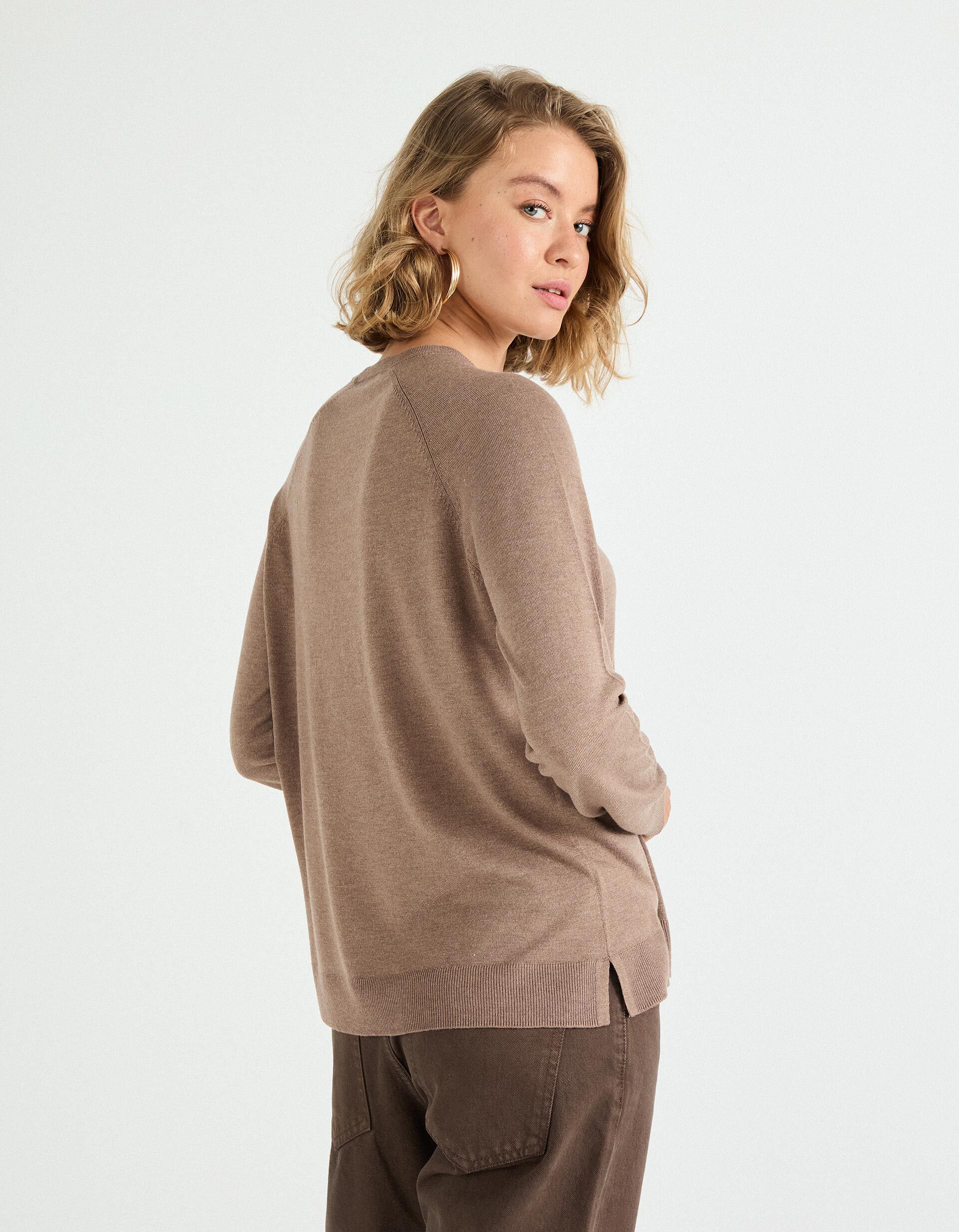 Comprar Online Camisola com Caxemira, Mulher, Bege Escuro 