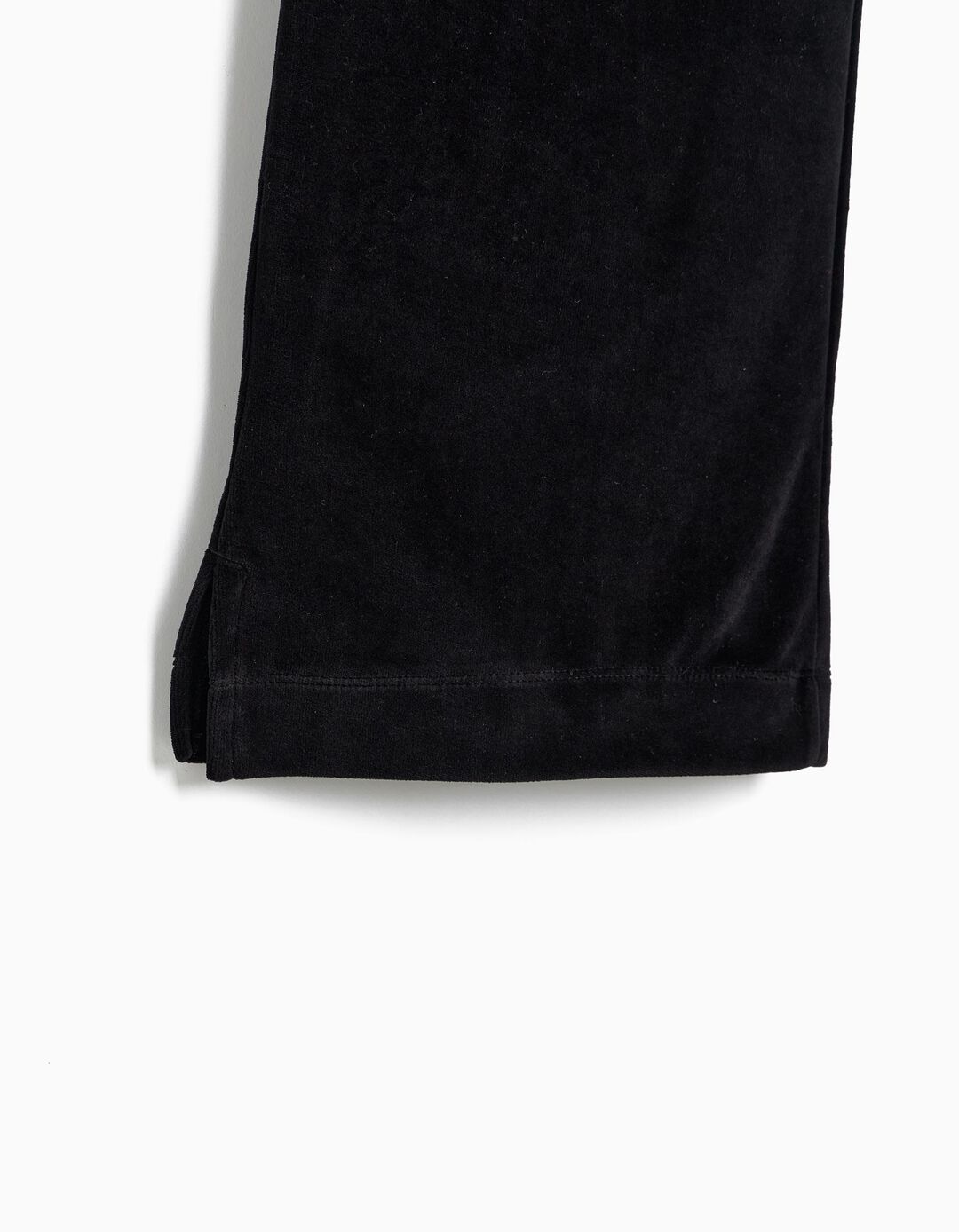 Cal&ccedil;as De Veludo Wide Leg, Menina, Preto