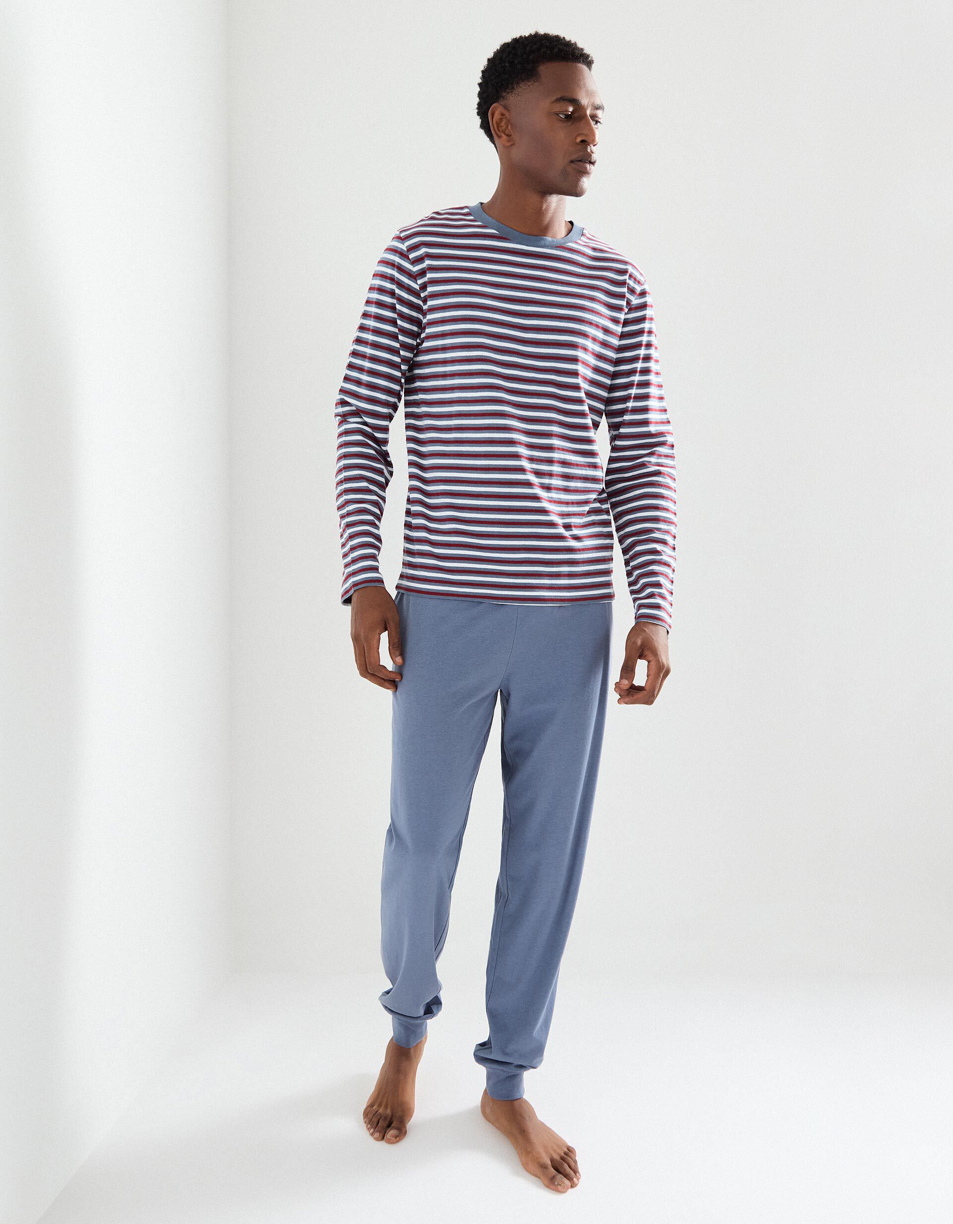 Comprar Online Pijama de Riscas, Homem, Azul Escuro