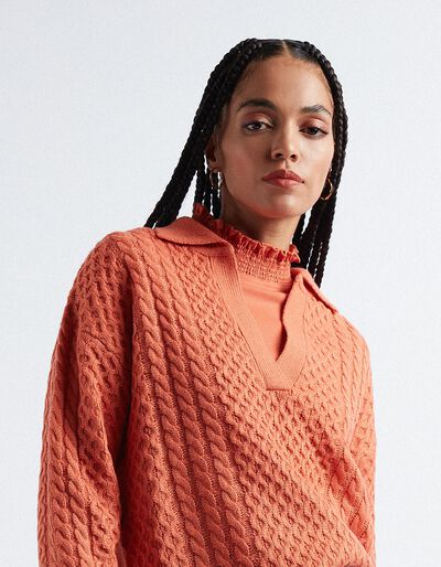 Knitted Jumper, Women, Orange