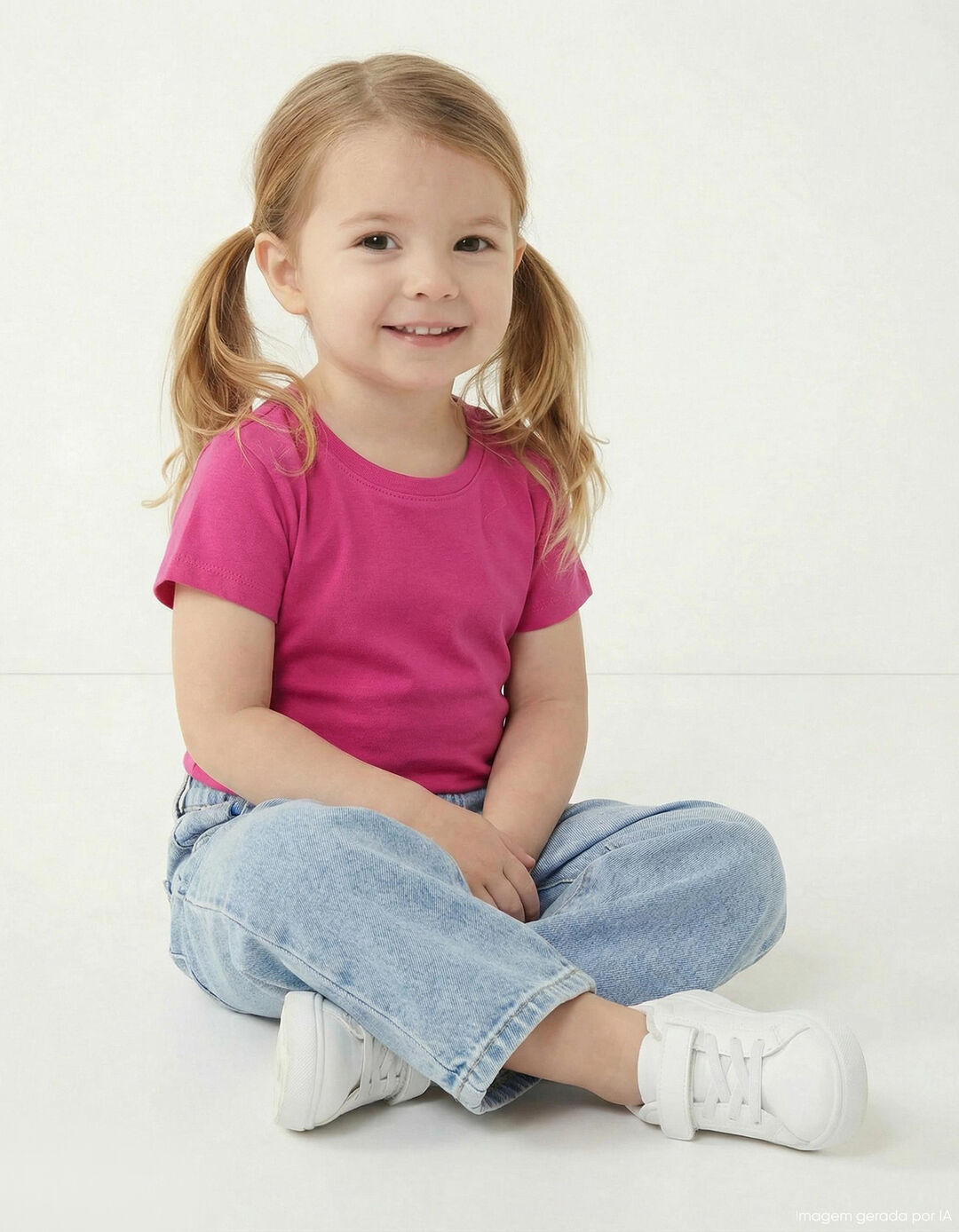 T-shirt, Menina, Rosa Escuro