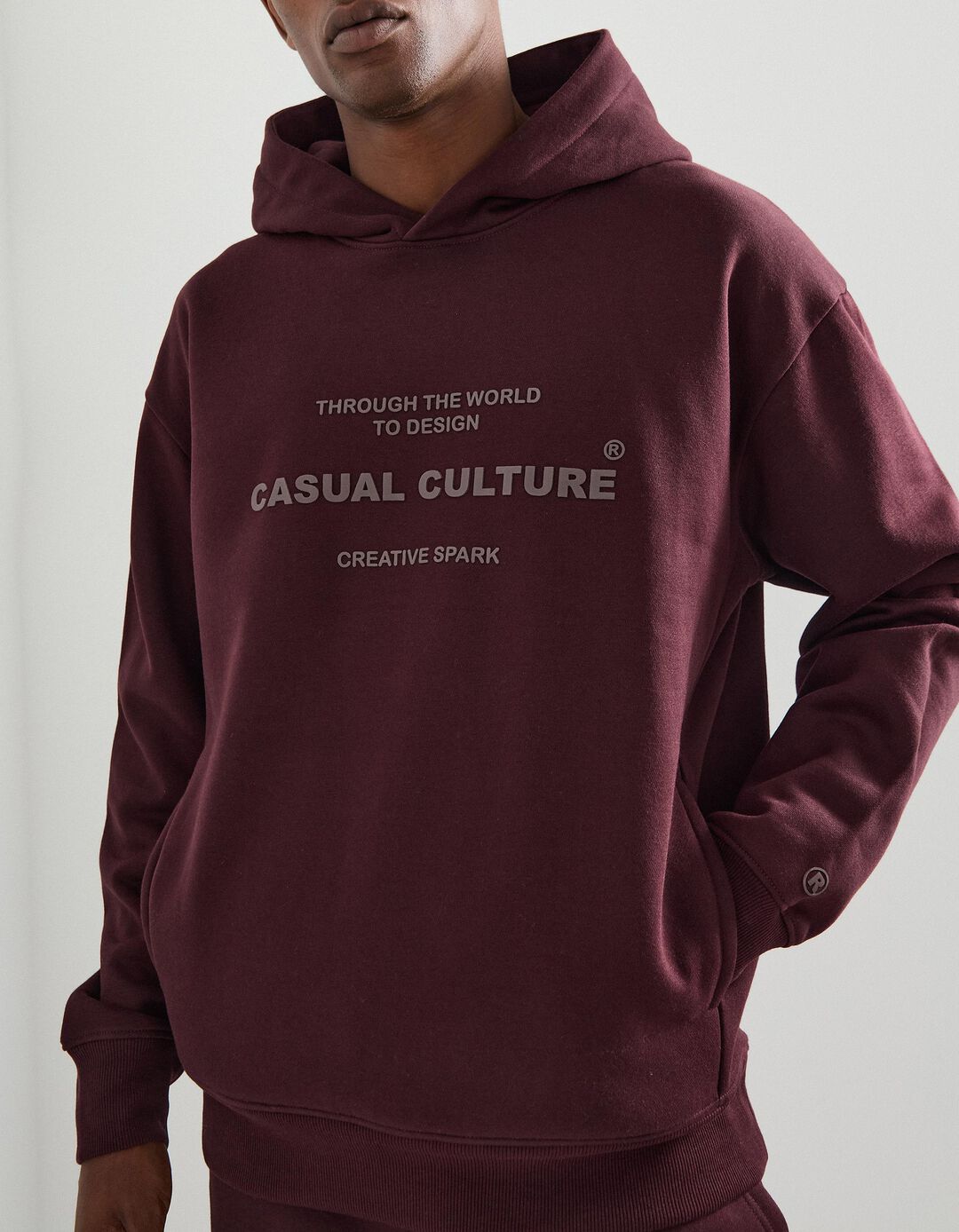 Sweatshirt Felpa com Capuz, Homem, Castanho Escuro