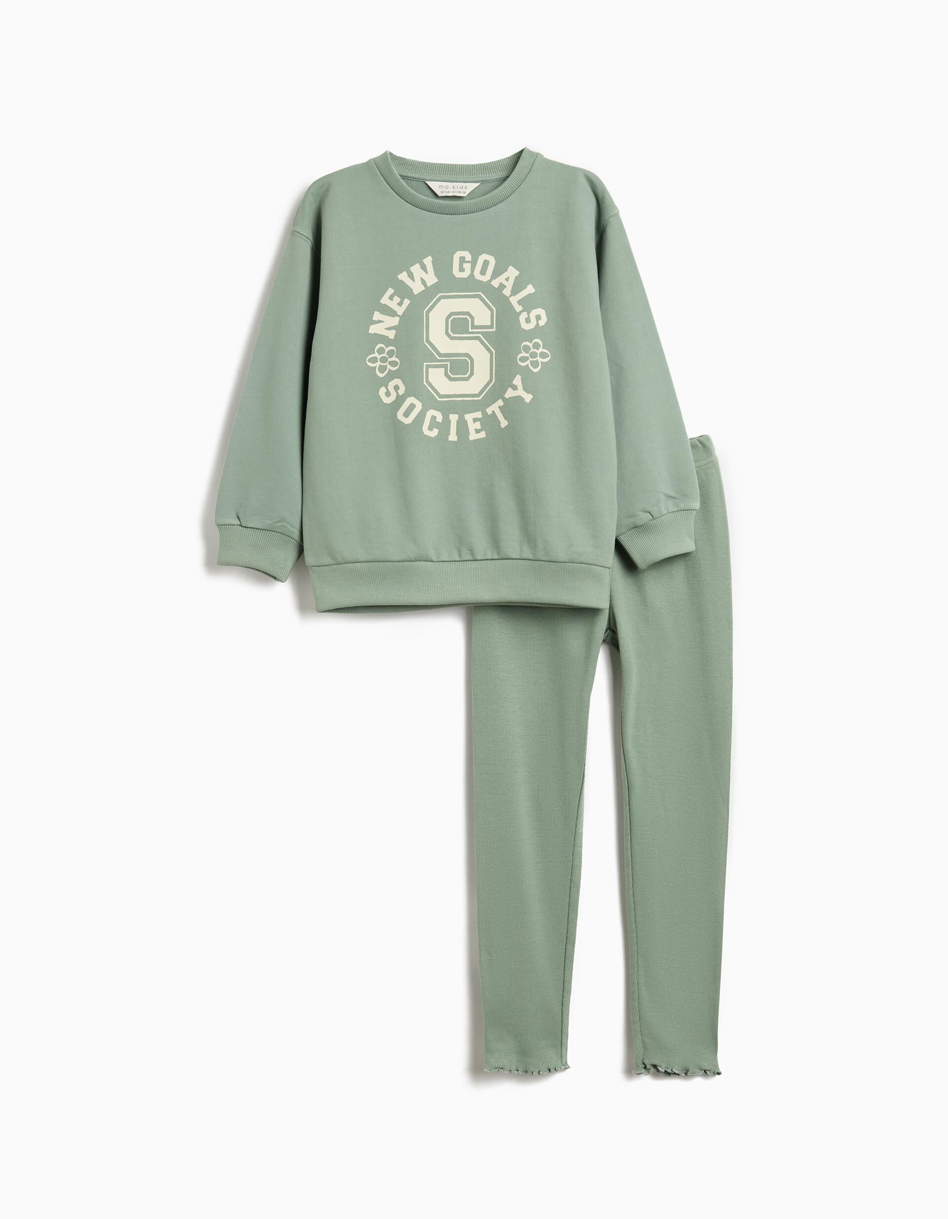 Comprar Online Conjunto Sweatshirt e Leggings, Menina, Verde