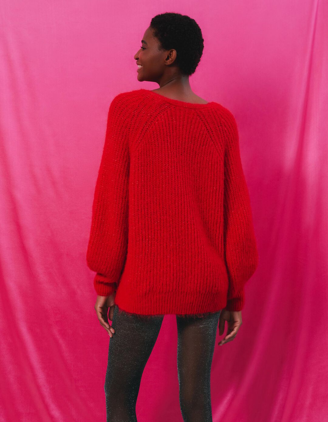 Camisola com L&atilde;, Mulher, Vermelho