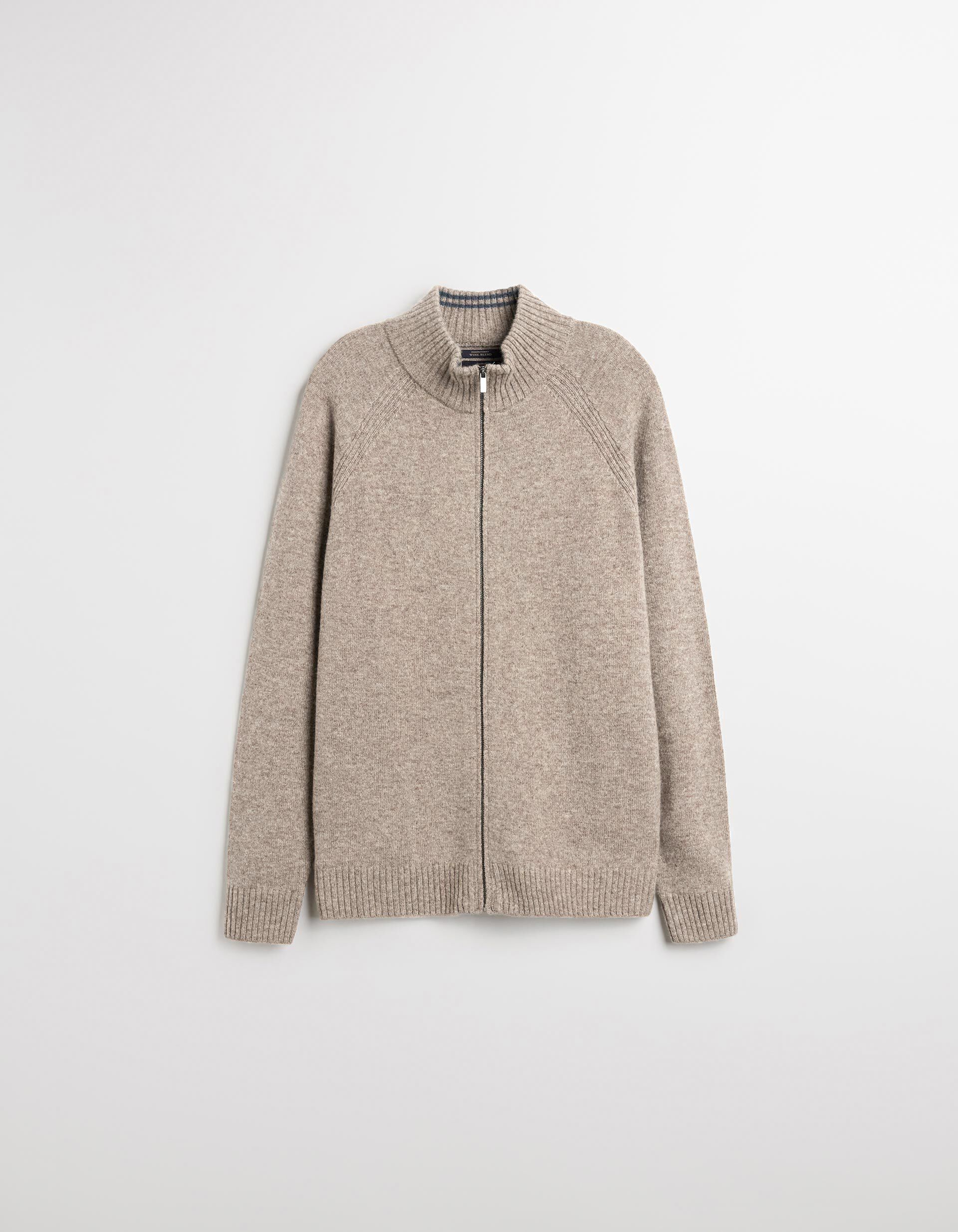 Comprar Online Casaco de Fecho com L&atilde;, Homem, Bege