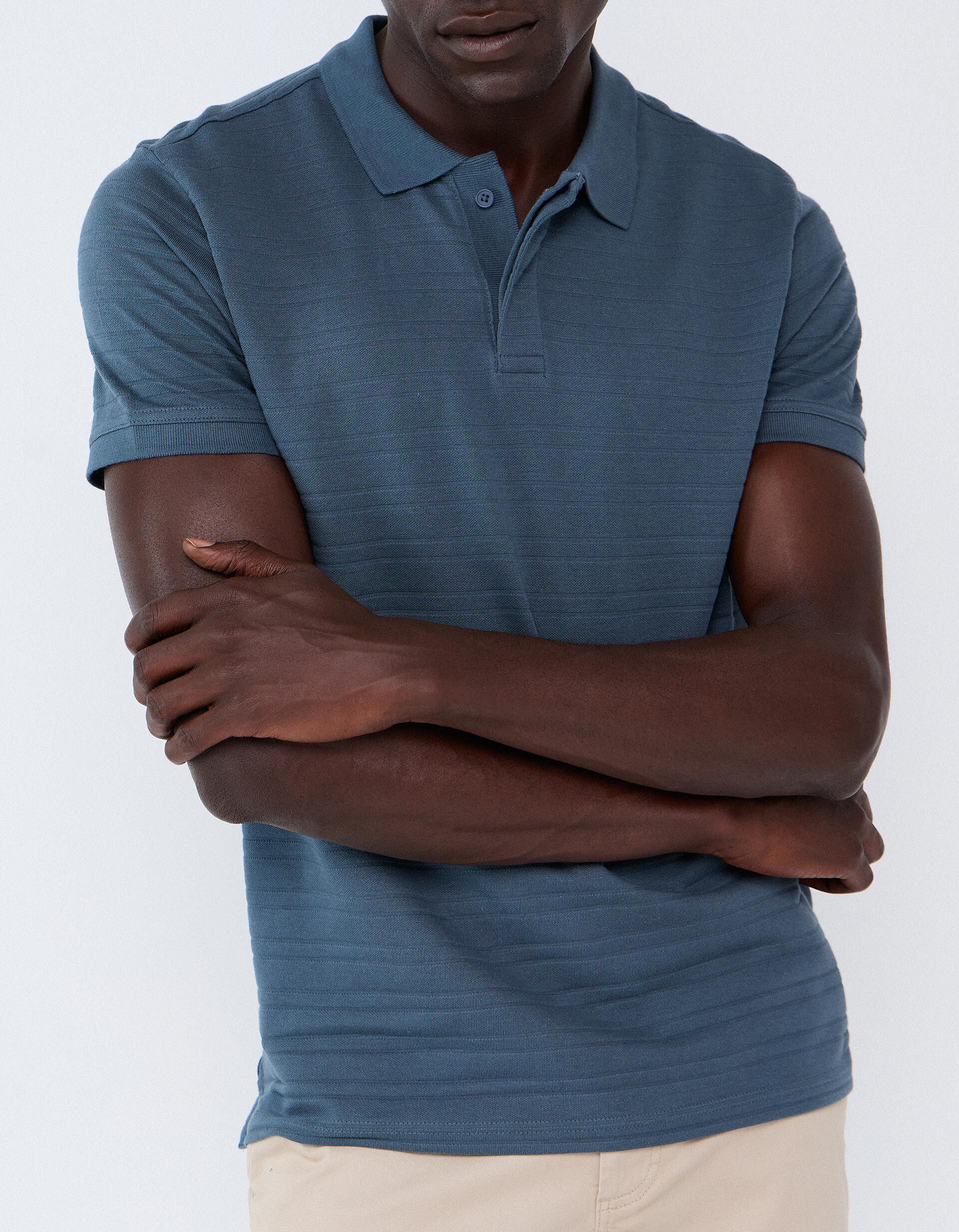 Comprar Online Polo Jacquard, Homem, Azul Escuro