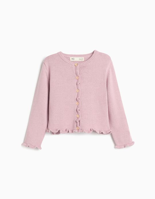 Comprar Online Casaco De Malha Com Folhos, Menina, Rosa Claro