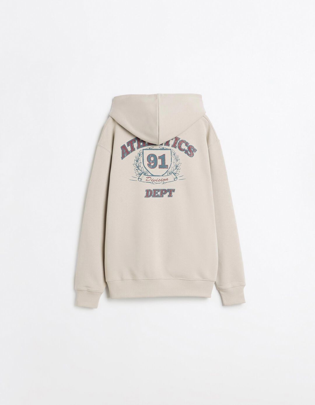 Sweatshirt De Felpa Estampada, Homem, Bege Claro