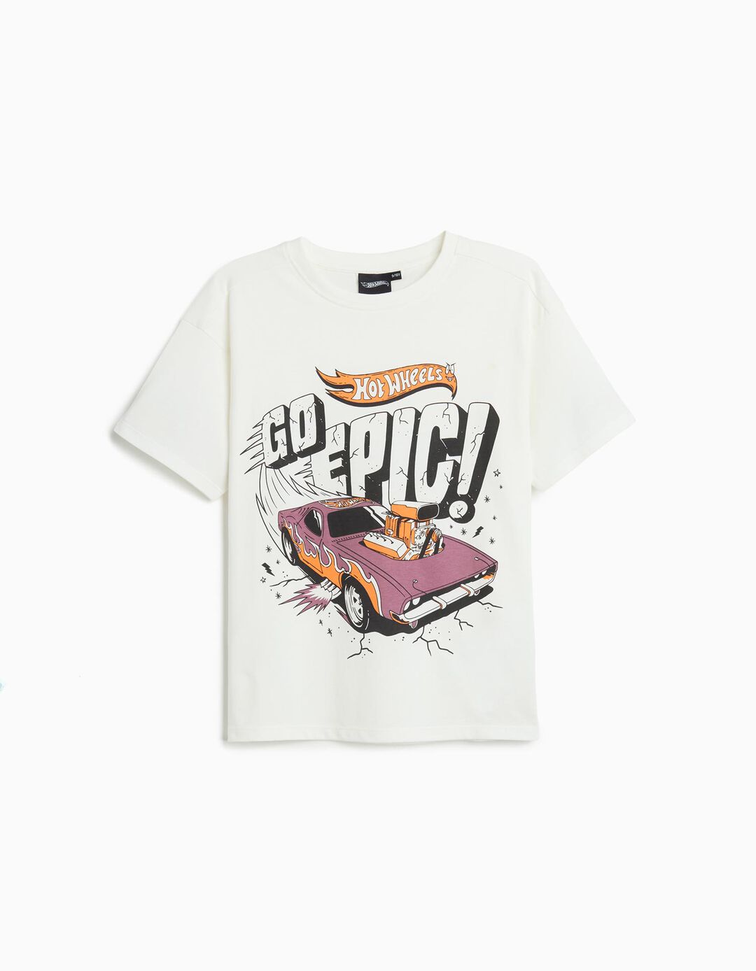 T-shirt 'Hot Wheels', Menino, Branco