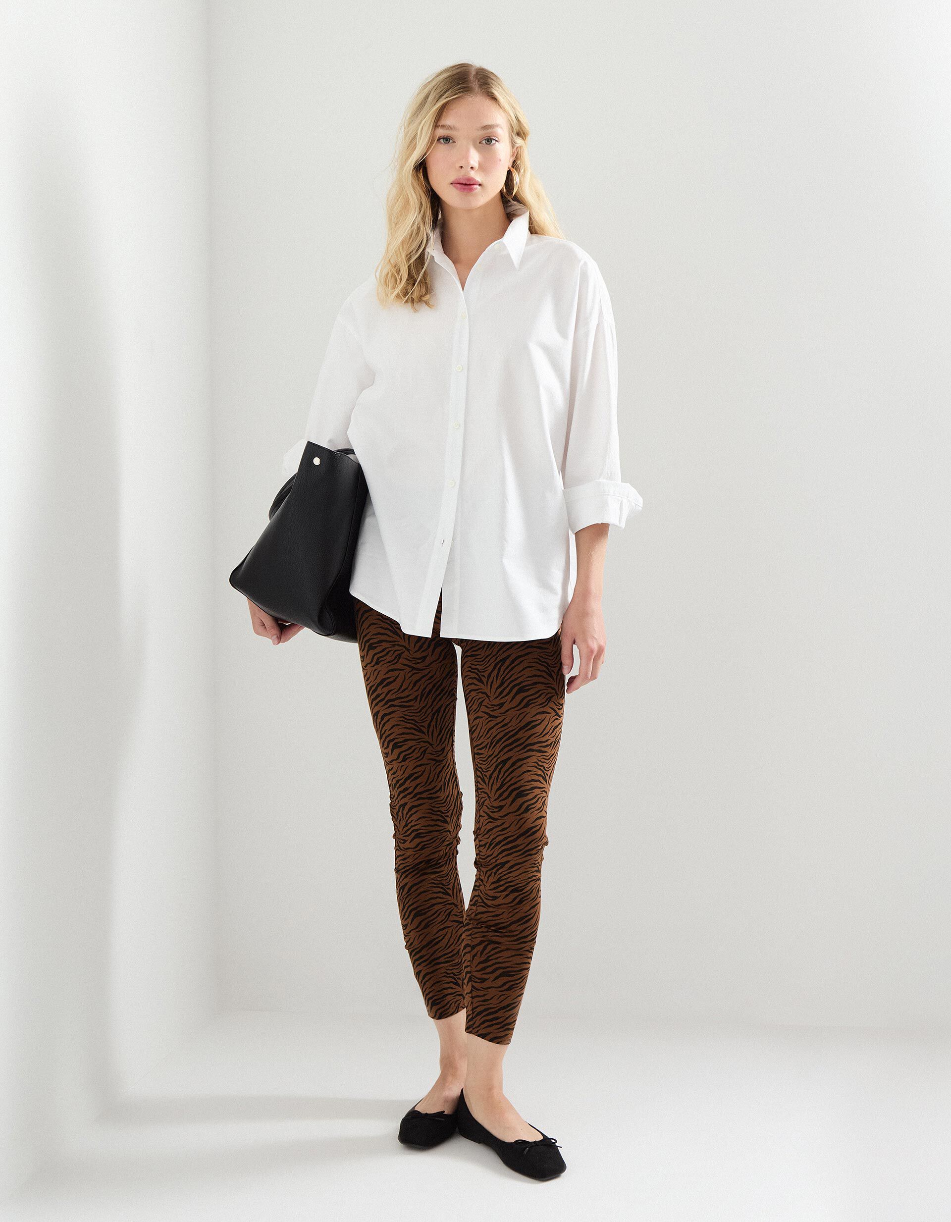 Comprar Online Leggings Estampados, Mulher, Castanho Escuro