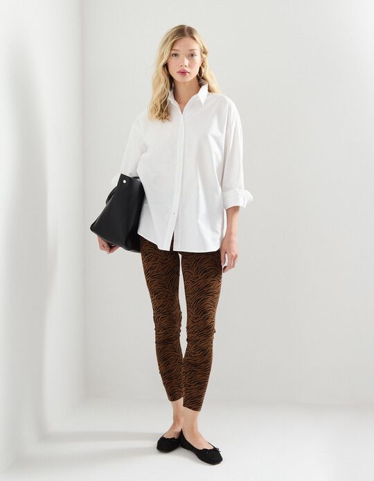 Comprar Online Leggings Estampados, Mulher, Castanho Escuro