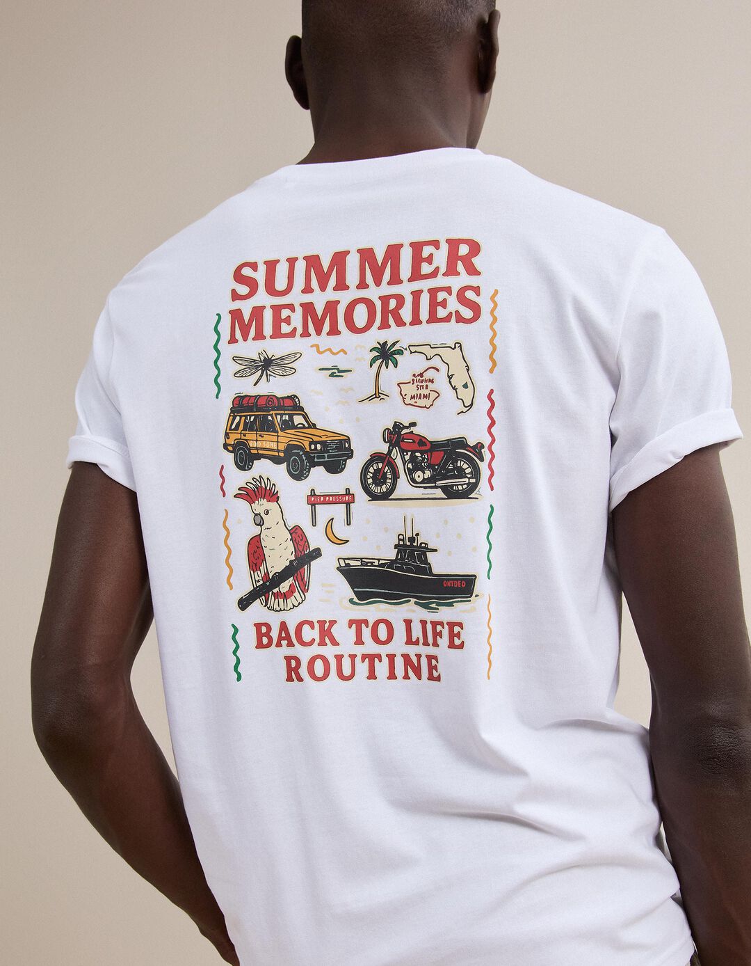 T-shirt Jersey Estampada, Homem, Branco