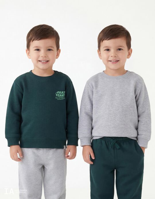 Comprar Online Pack 2 Sweatshirts de Felpa, Menino, Verde Escuro