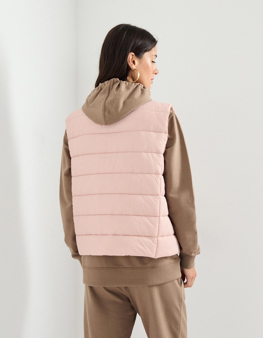 Colete Acolchoado, Mulher, Rosa Claro