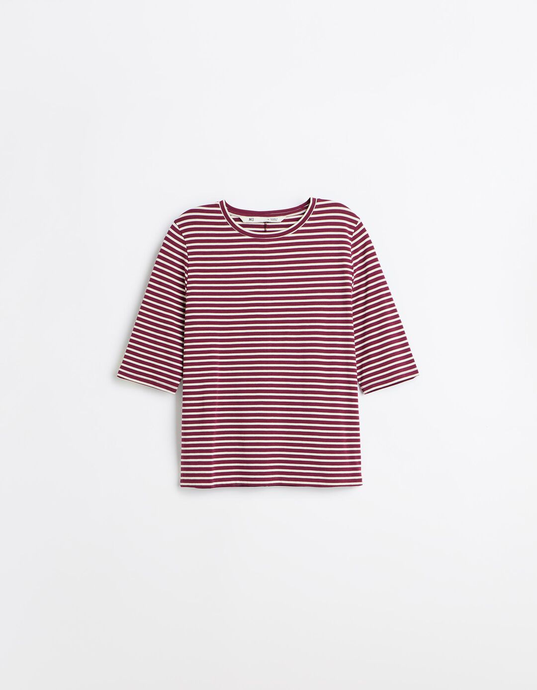 T-shirt &Agrave;s Riscas, Mulher, Vermelho Escuro