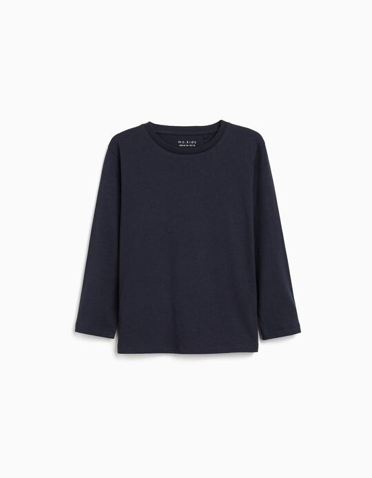 Comprar Online T-shirt de Manga Comprida, Menino, Azul Escuro