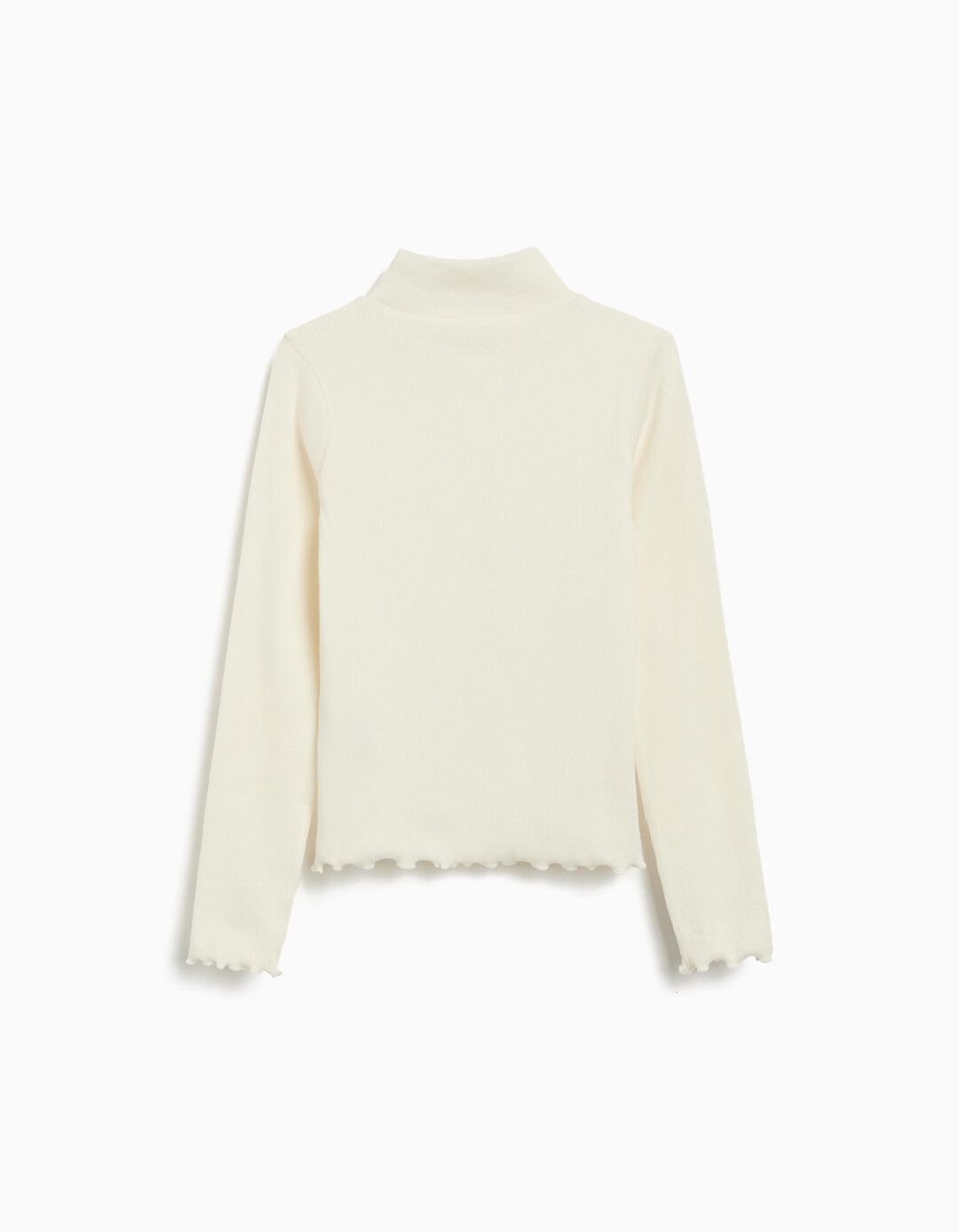 Camisola com Gola Alta, Menina, Branco