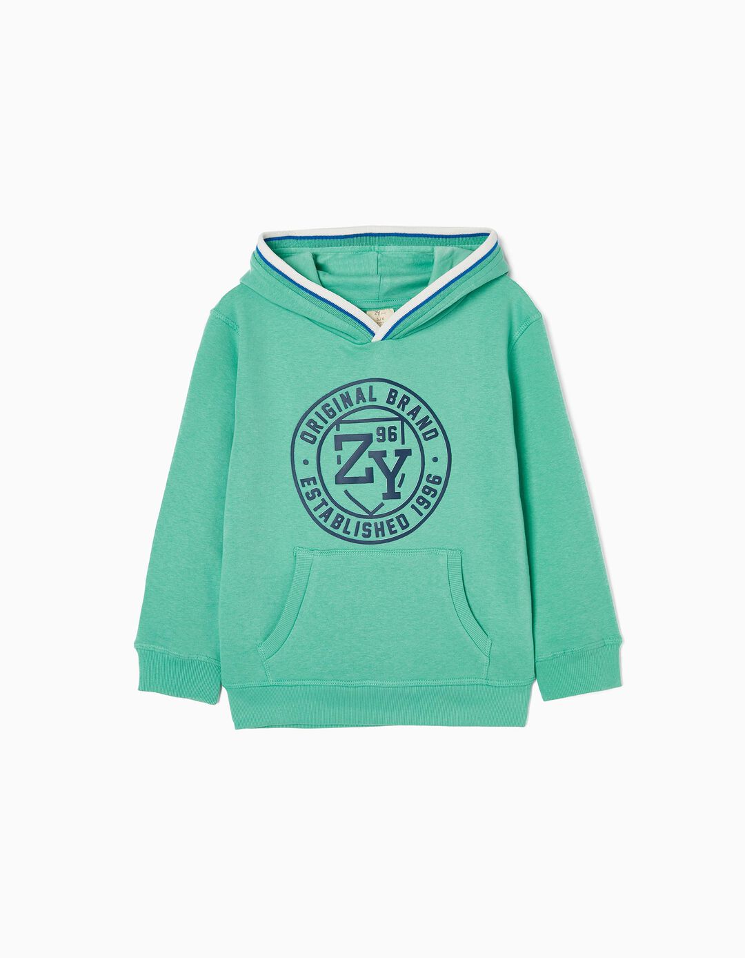 Cotton Hooded Sweatshirt for Boys 'ZY 96', Green