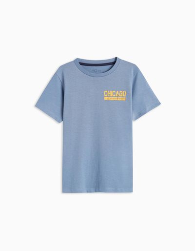 T-shirt Estampado Chicago, Menino, Azul