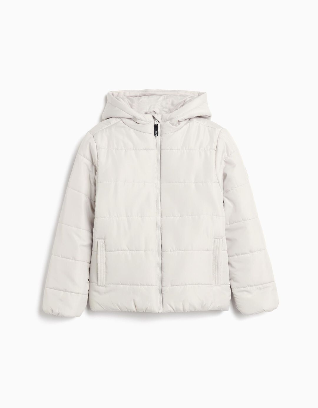 Casaco Acolchoado com Capuz, Menino, Cinzento