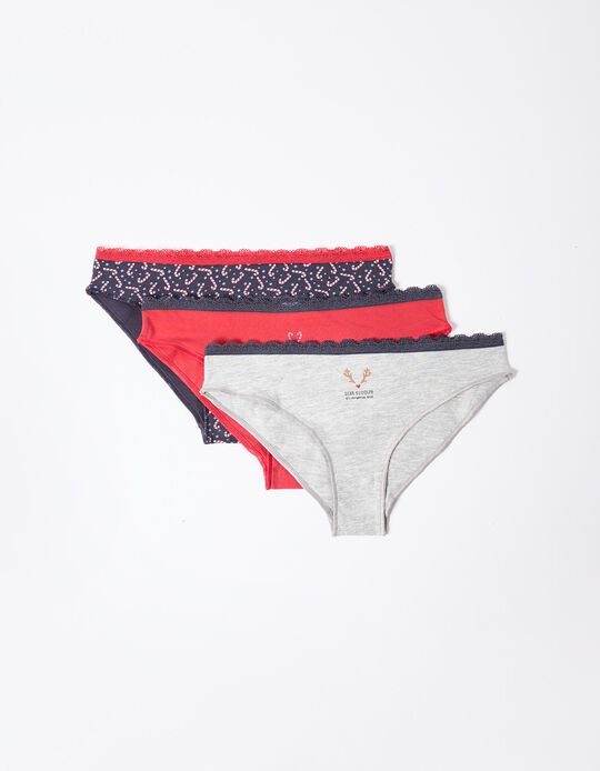 Comprar Online Pack 3 Cuecas, Mulher, Vermelho