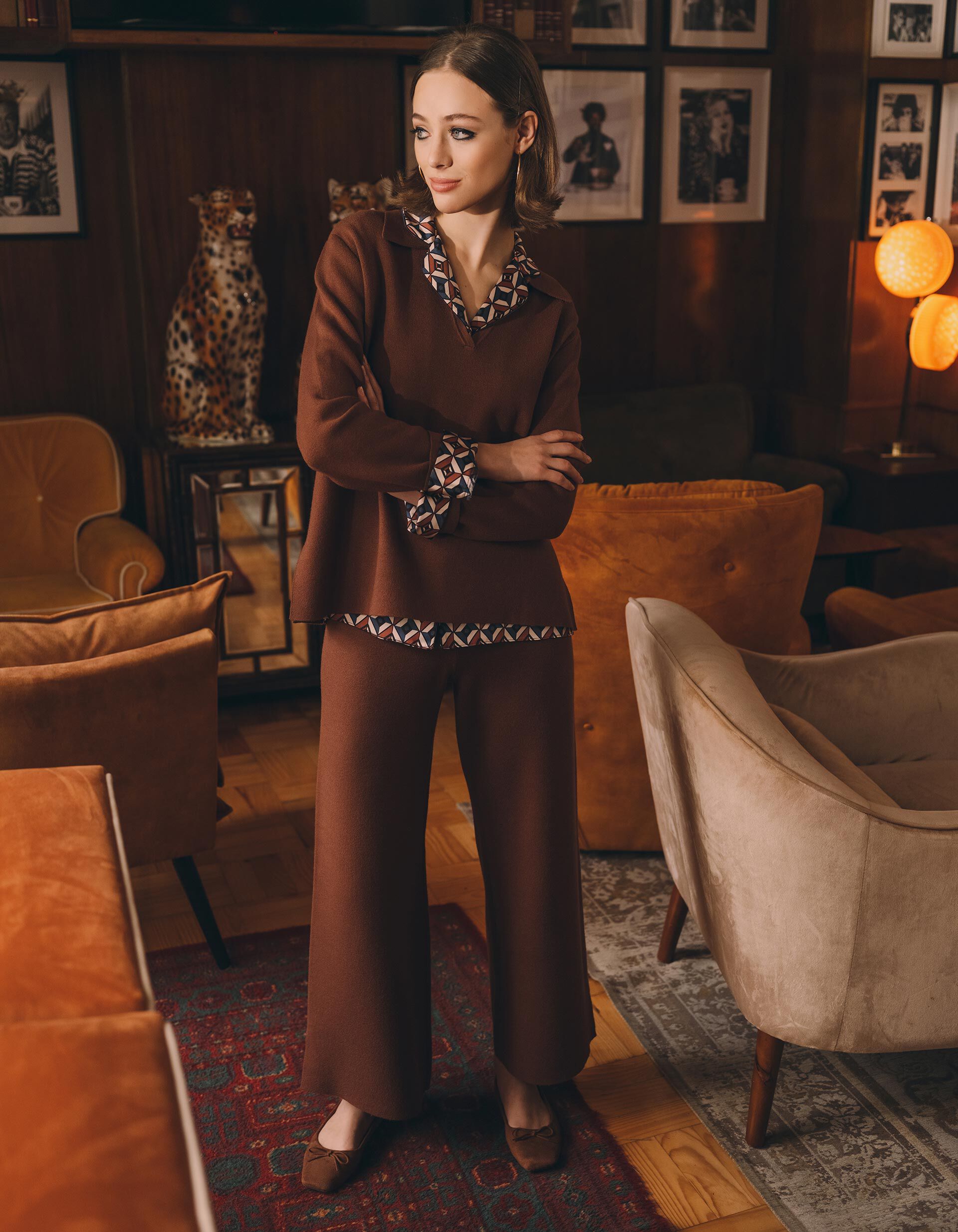 Comprar Online Polo de Malha, Mulher, Castanho Escuro