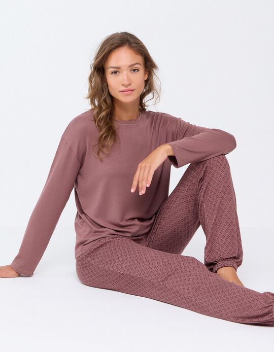 Comprar Online Pijama De Malha, Mulher, Rosa Escuro