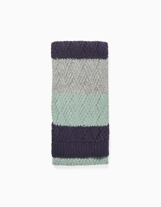 Cable Knit Scarf for Boys, Multicoloured