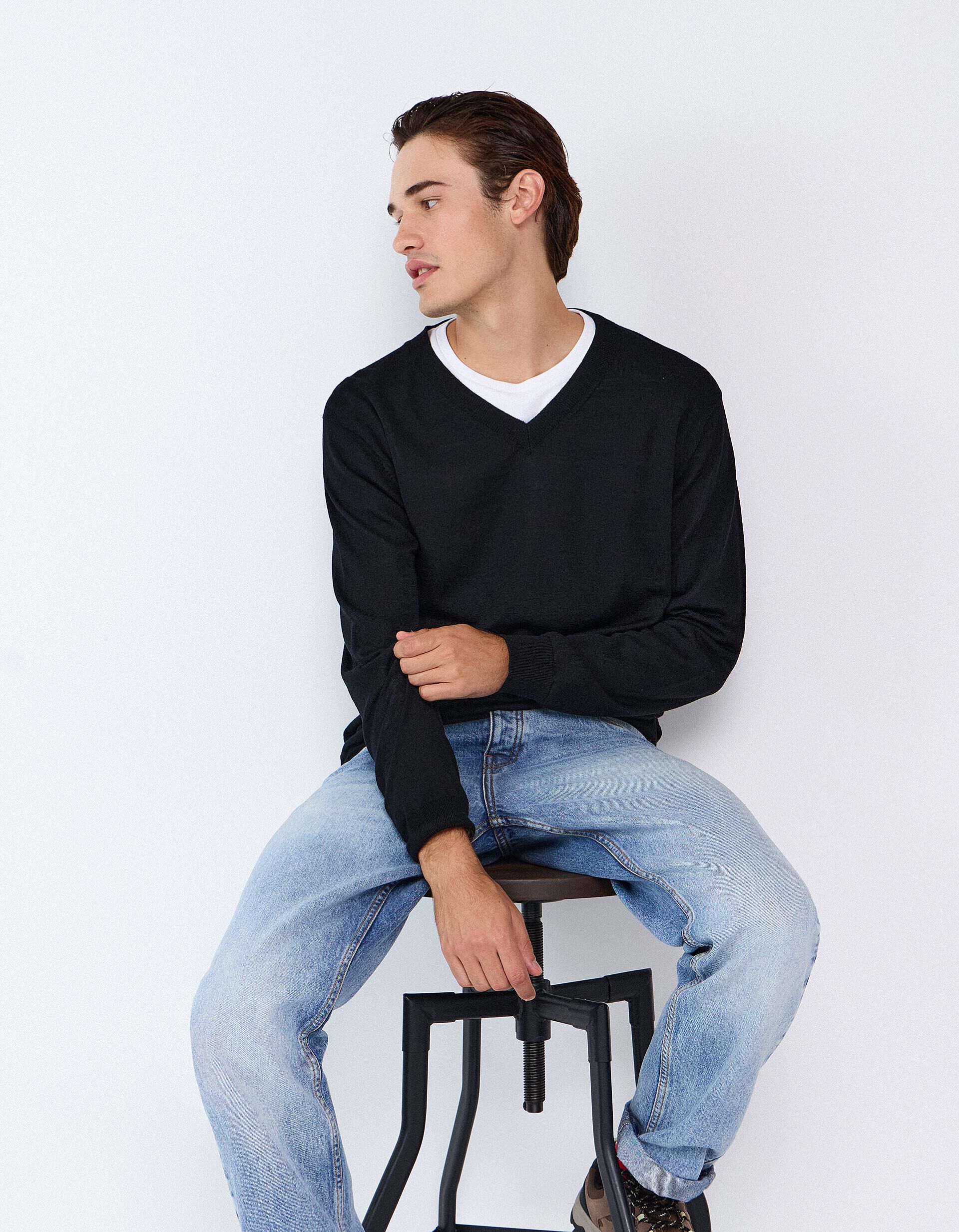 Comprar Online Camisola De L&atilde; Merino, Homem, Preto