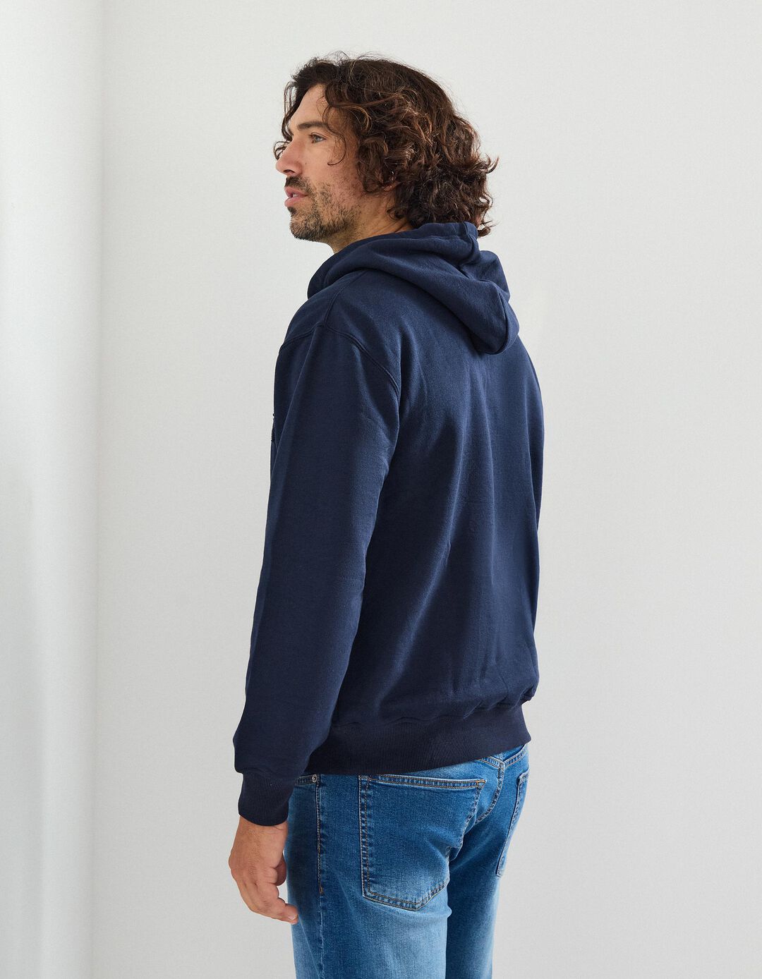 Sweatshirt Felpa com Capuz, Homem, Azul Escuro