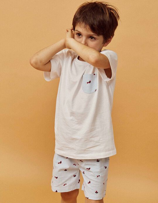 Pyjamas for Boys 'Boats', White/Blue