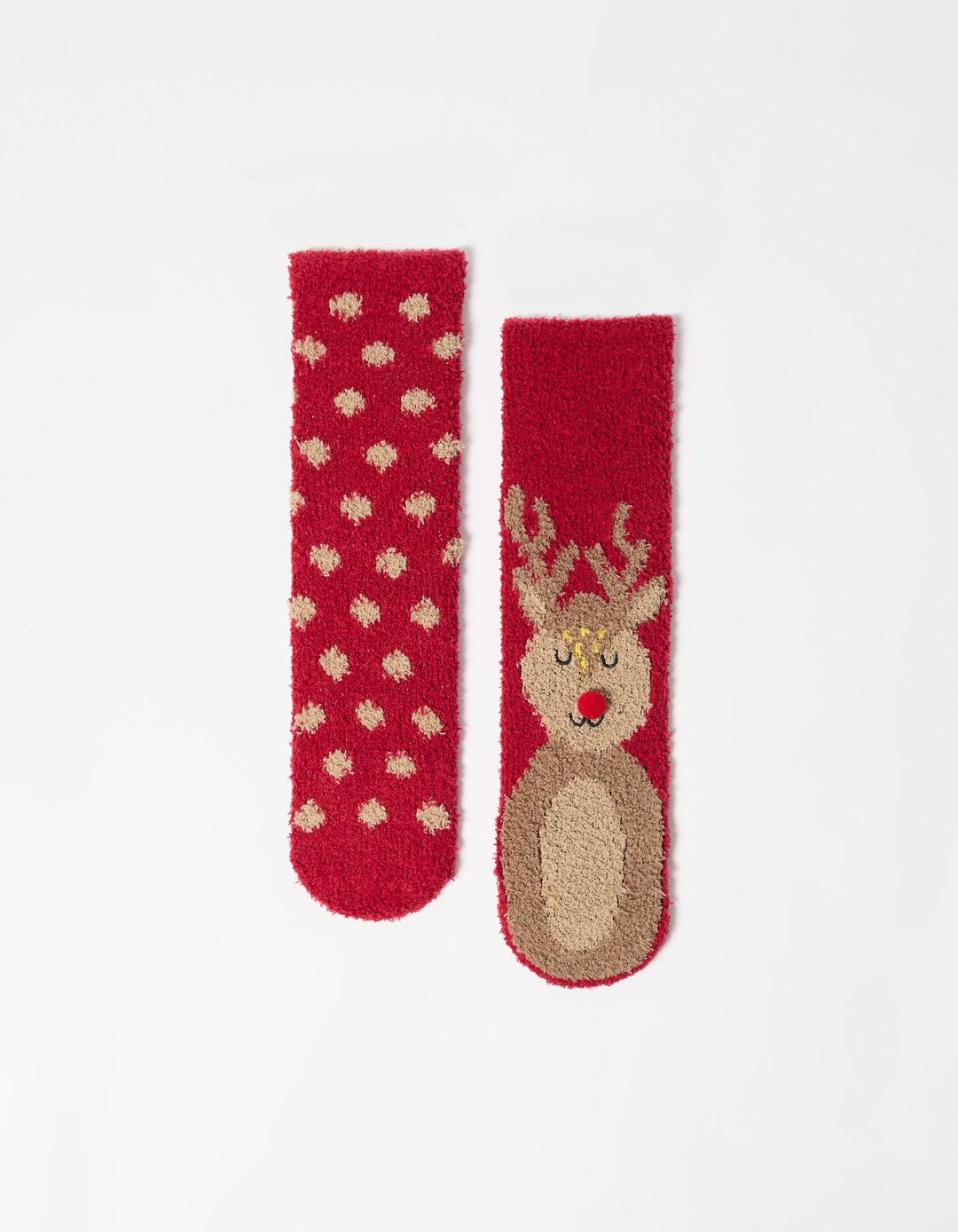 Pack de 2 Pares de Meias de Natal, Mulher, Vermelho