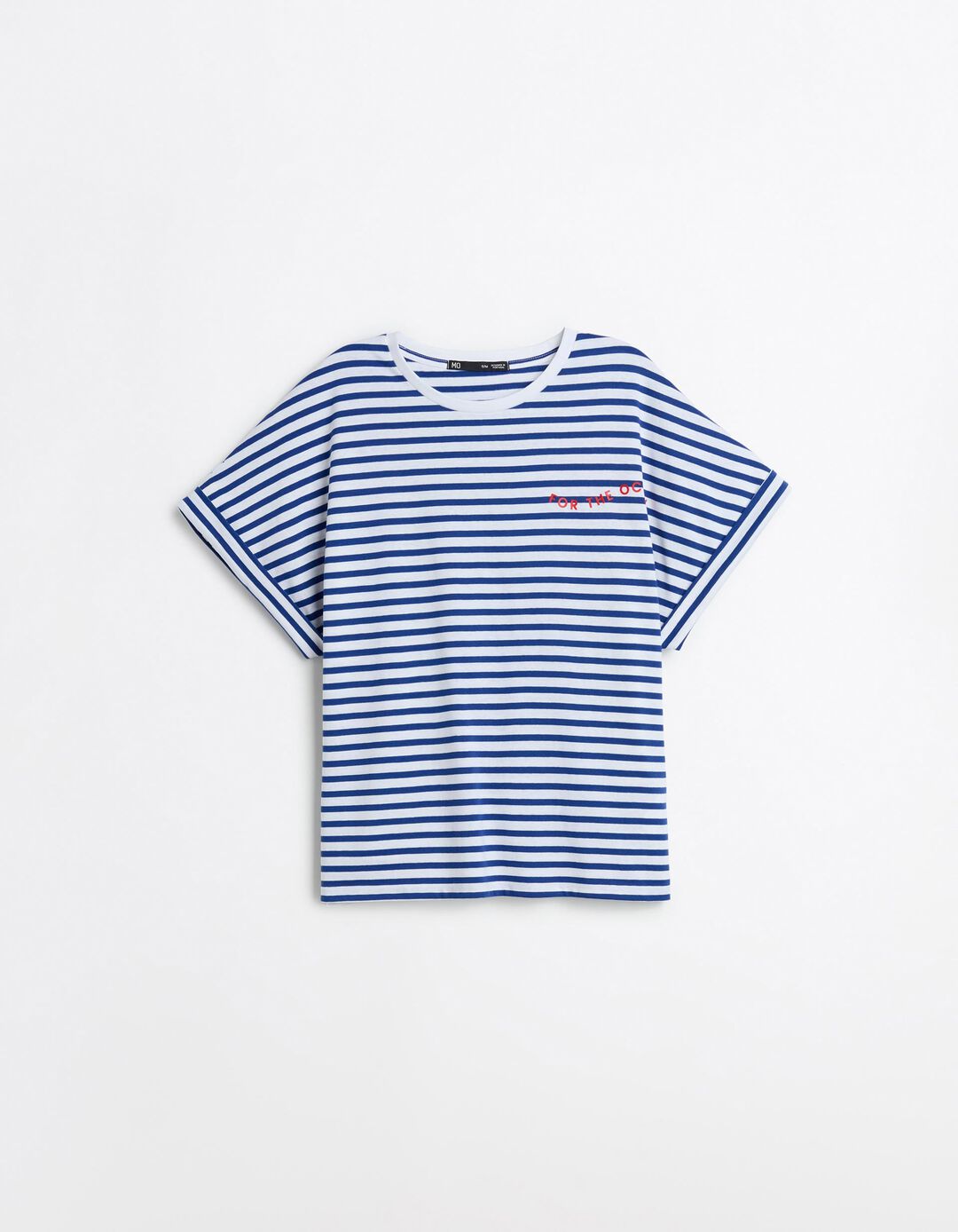 T-shirt Riscas, Mulher, Azul