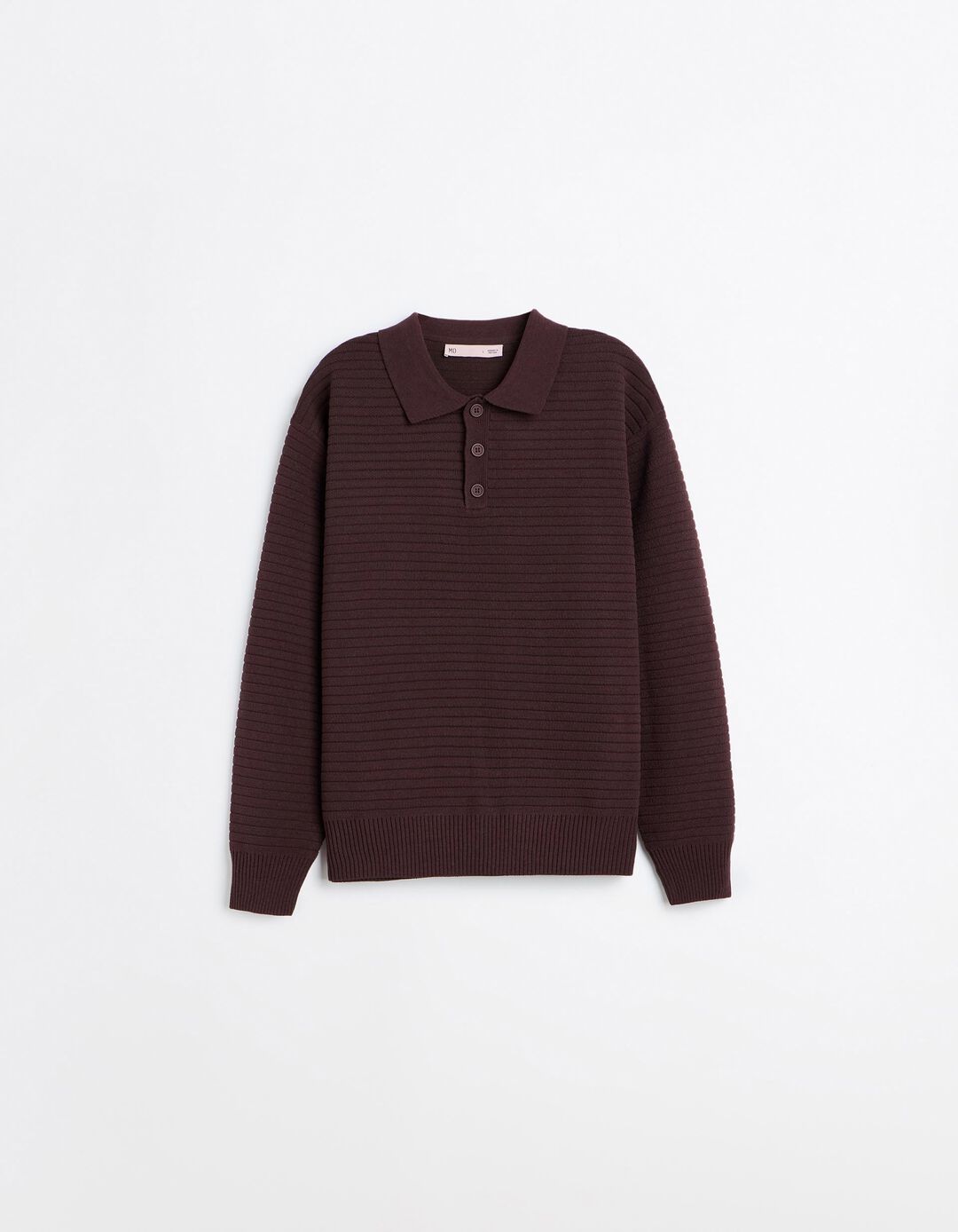 Camisola De Malha Gola Polo, Homem, Castanho Escuro