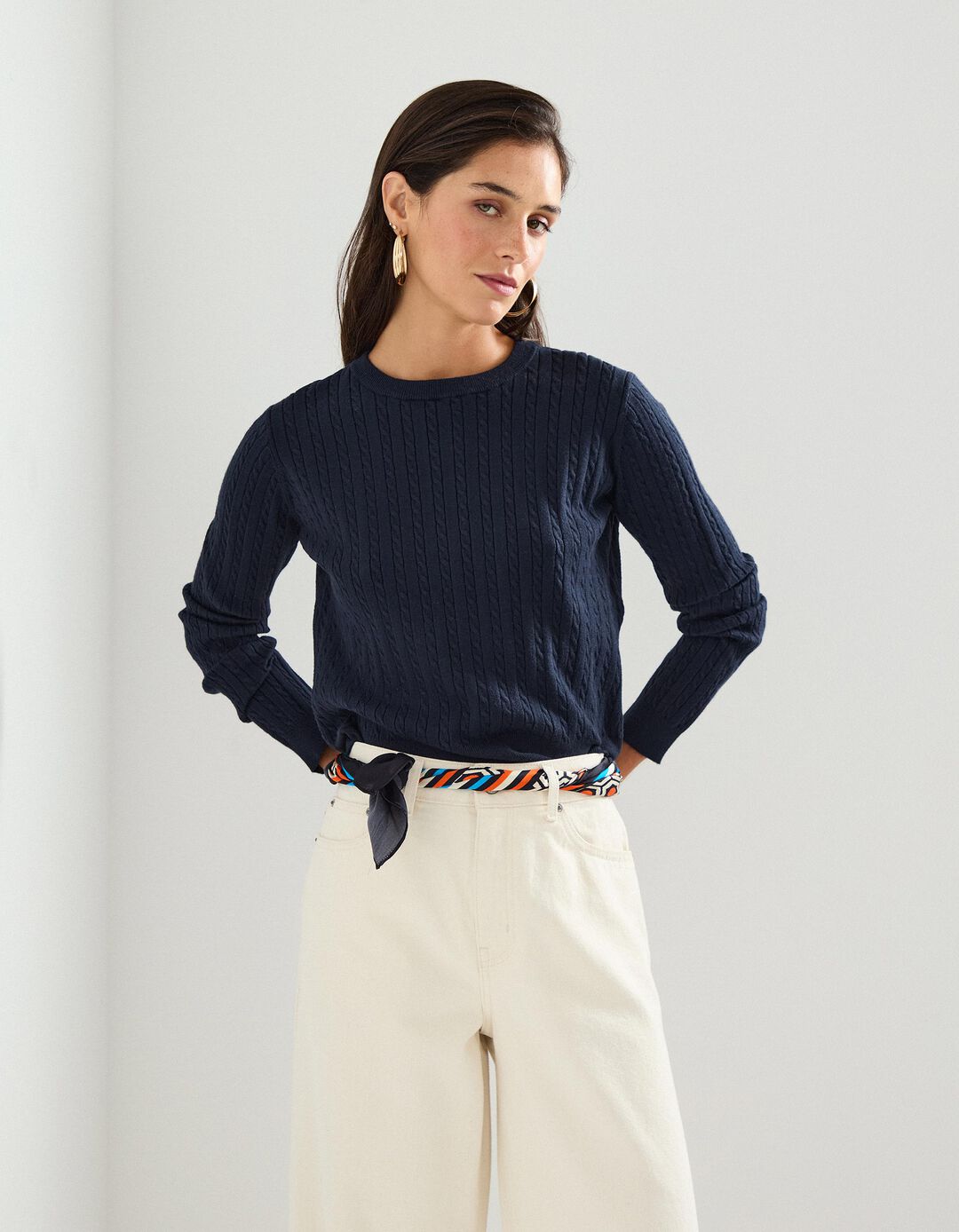 Camisola de Malha, Mulher, Azul Escuro