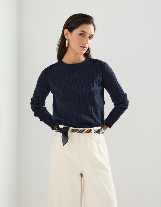 Comprar Online Camisola de Malha, Mulher, Azul Escuro