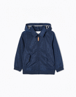 Windbreaker with Removable Hood for Boys, Dark Blue