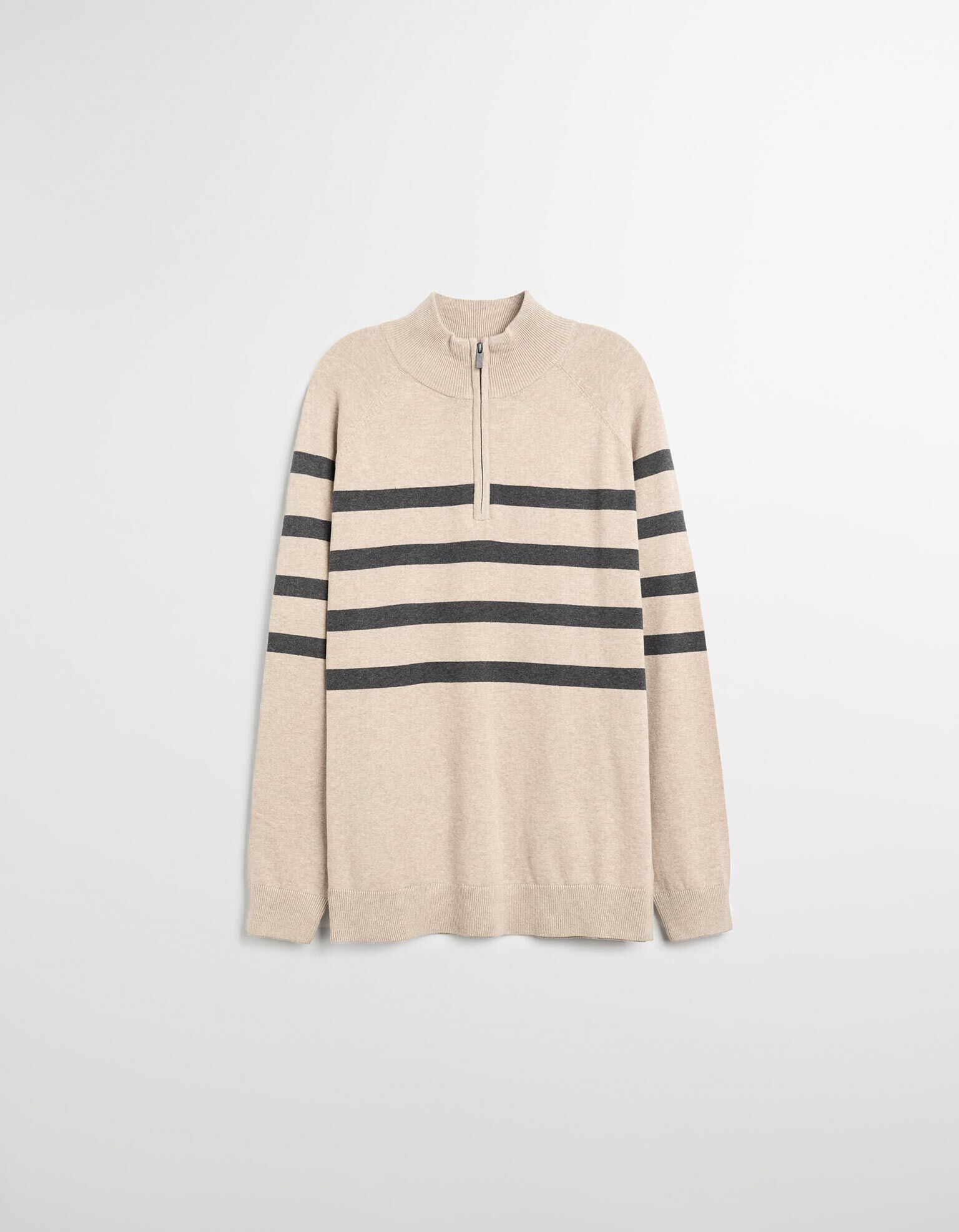 Comprar Online Camisola de Malha Fecho de Correr, Homem, Bege Claro 