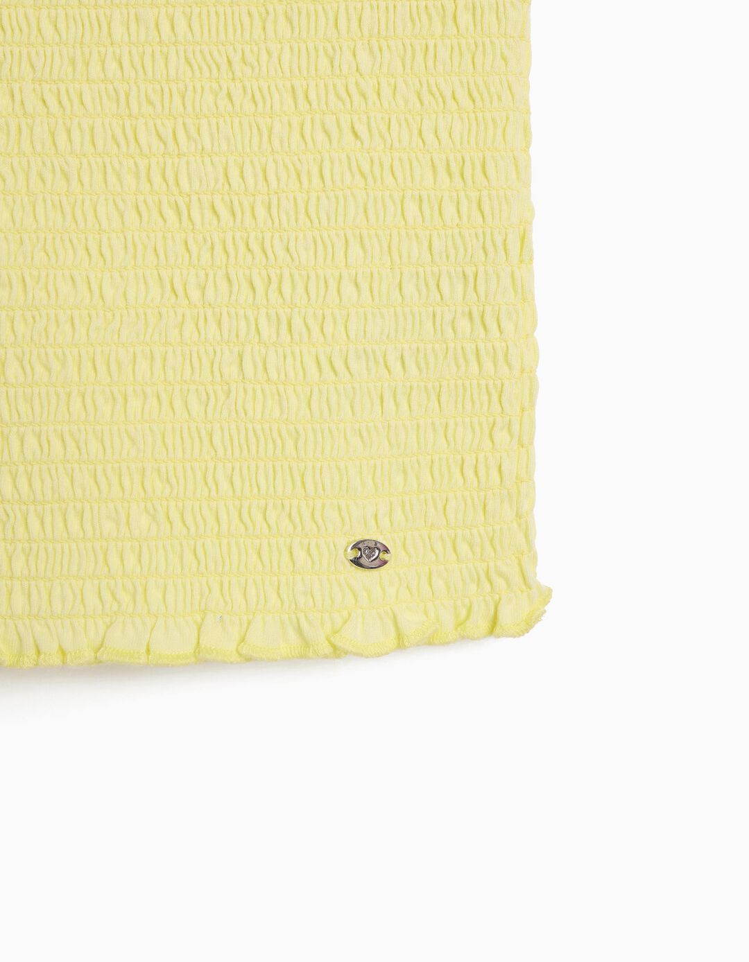 Top Franzido Smock, Menina, Amarelo