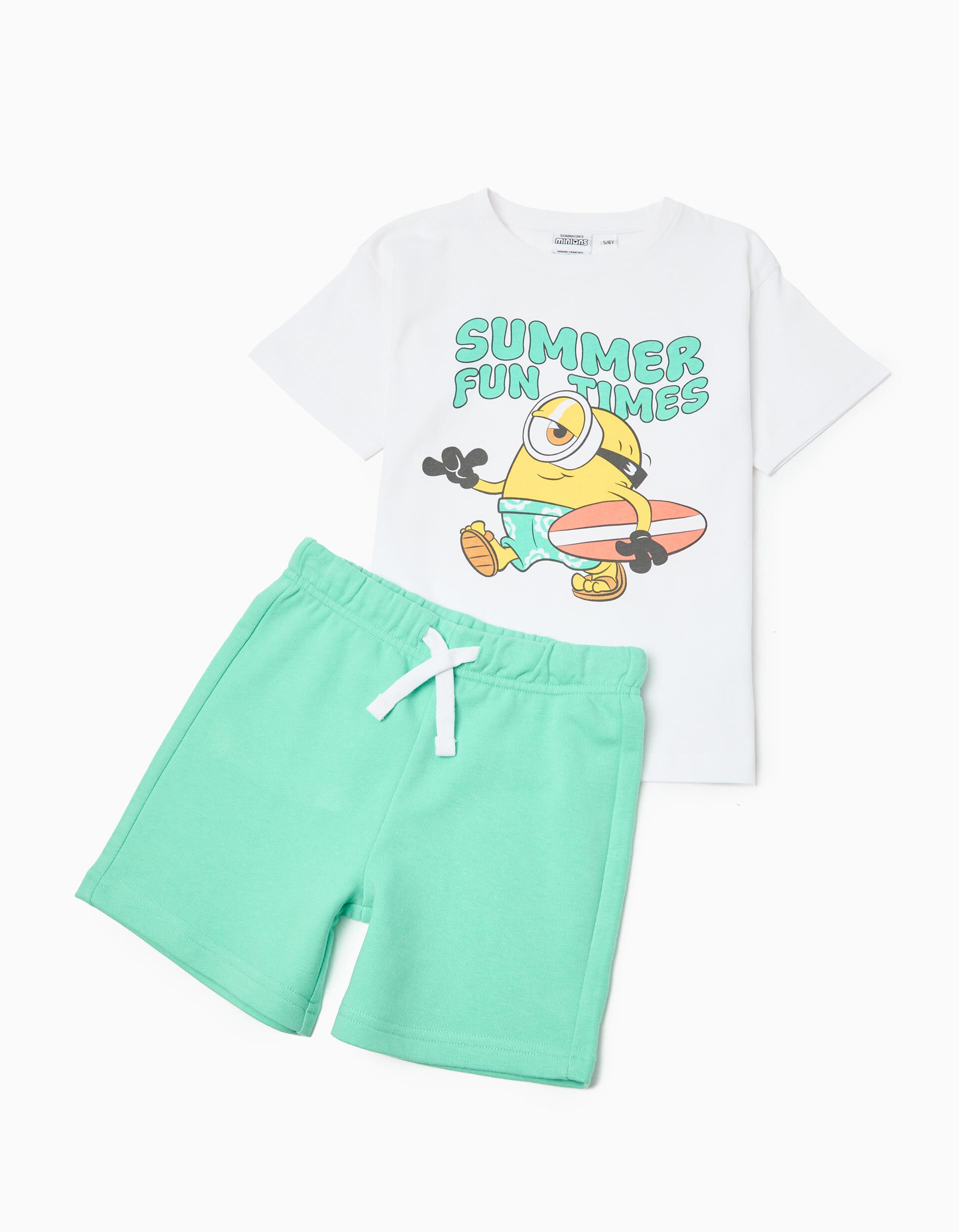 Comprar Online Conjunto T-shirt e Cal&ccedil;&otilde;es 'Minions', Menino, Branco