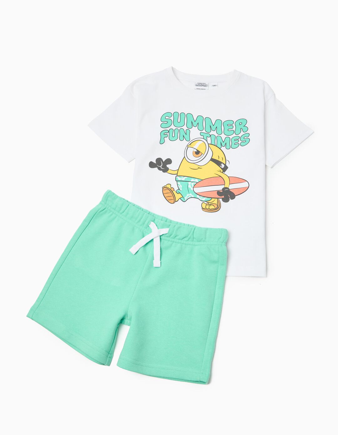 Conjunto T-shirt e Cal&ccedil;&otilde;es 'Minions', Menino, Branco