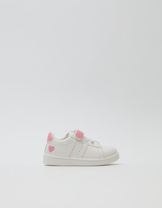 Trainers, Babies, White/ Pink