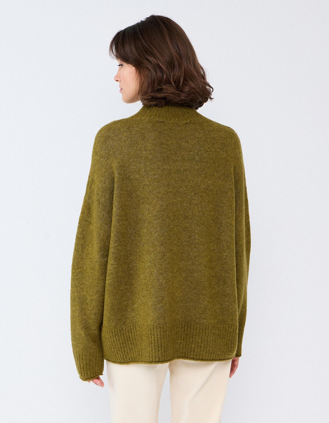 Camisola Em Mistura De L&atilde; E Alpaca, Mulher, Verde