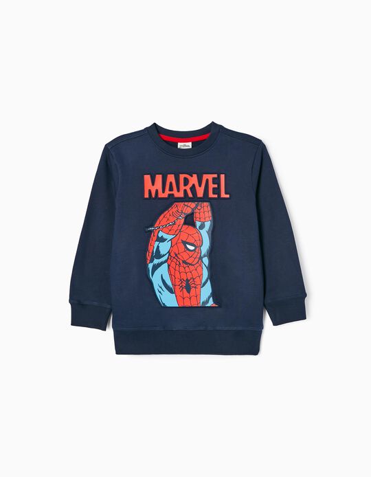 Brushed Sweatshirt for Boys 'Spider-Man', Dark Blue