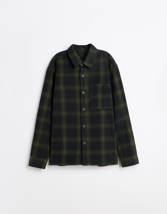 Comprar Online Sobrecamisa Xadrez, Homem, Verde Escuro